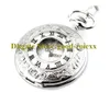 Presente prata numerais romanos relógio de bolso relógio colar acessórios camisola cadeia senhoras pendurado mens espelho ladys relógios AA00202