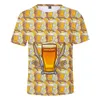 ビール3DプリントキッズTシャツ男の子/女の子10代のハラジュクカジュアルグラフィックティーストリートウェアヒップホップ面白いTシャツの子供服