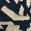 Fashion-2021ss fashion ffen women designer wool knit cape shawl striped jacquard tassel midi coat cchen brand double F letter logo girls