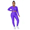 Tracksuits das Mulheres Nova Queda e Inverno Amazônia Popular V-pescoço Dureza Plissado Curto Duas Peças de Yoga Calças Esportivas Terno