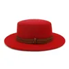 Flat Formal Hat Jazz Panama Cap Men Vrouwen voelden Fedora Hats Winter Wide Brim Caps Lady Woman Vrouw Trilby Chapeau Vrouwelijke Fashion Accessor1456252