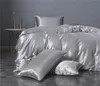 Elastic Silk Duvet Cover och Pillowcases Sängkläder 3 st Set Twin Queen King Teenager Quilt Cover Set 2021 Europe America Hot