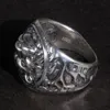 Ringen massief 925 sterling zilver heren leeuw ring vintage steampunk retro biker voor mannen bomen herten gegraveerd mannelijke sieraden4155069