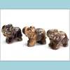 1.5インチ小型象の像の工芸品自然チャクラ石の彫刻クリスタルレイキ癒しの動物の置物1pcsドロップデリバリー2021アート
