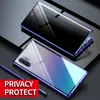 Magnetische Gehard Glas Case Voor Samsung S8 S9 S10 S20 Plus S20U Metalen Magneet Privacy Cover Voor Samsung Note 10 9 81248119