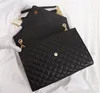 Luxo Designer Bolsa Envelope Genuine Caviar Couro Mulheres Saco de Alta Qualidade Com Bolsa De Ombro Chain Saco Saco Senhoras Bolsa