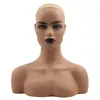 Wig Stand PVC Training Mannequin Heads Realistic Half Body Double Shoulder for Display Wigs Hat Jewelry