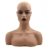 Peruca stand PVC Formação Mannequin Heads Realistic Ombro Meio dobro do corpo para exibição Perucas Hat Jóias