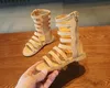 키즈 소녀 로마 샌들 여름 중공 열린 발가락 조수 모델 높은 도움말 샌들 미끄럼 방지 어린이 신발 3 색