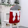 Christmas Chair Covers Plaid Gnome Xmas Backrest Covers New Year Holiday Party Supplies Festival Decoration JK2010XB