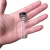 50 pcs 22x50mm Small Glass Bottles With Black Screw Cap DIY Clear Transparent 10 ml Empty Containers Gifts