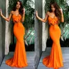 Dwa kawałek Sexy Mermaid Party Party Dresses Długie Czeski Kobiety Specjalne okazje Nosić Pomarańczowy Summer Beach Boho Wakacje Suknia Dostosowana Koktajl Dress