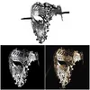 Skull Metal Mask Halloween Rhinestone Half Face Venetian Masquerade Men Women Skull Filigree Party Mask D Y200103