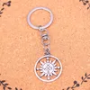 Mode porte-clés 36*27mm cercle boussole pendentifs bijoux à bricoler soi-même voiture porte-clés porte-anneau Souvenir pour cadeau