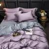 Parkshin Luksusowa Pościel 100% Jedwab Naturalna Tkanina Miękkie Drzwi Decor Decor Bedspread Dwuosobowy Płaski Arterek Królowa King Bed Lniana Set T200706