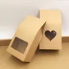 Kraft Paper Party/Wedding Gift Bags,Cake/Chocolates/Candy Packing Bags Stand Up Food Clear PVC window Seal boxes 8*16*5cm