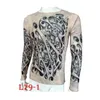 Fashion Mens Faux tatouages ​​tshirts à manches longues Modal élastique mince partout imprimement tatouage de tatouage