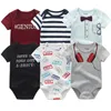 Ubrania dla dzieci z krótkim rękawem Baby Rompers moda urodzona Jumpsuits niemowlę dziewczynkę strój roupas de bebe odzież LJ201223