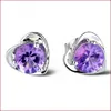 Crystal Cubic Zirconia Love Heart Stud Earrings Wedding ear rings Fashion Jewelry Women Gifts will and sandy DROP SHIP 170766