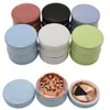 2021 Eco Friendly Ceramic Herb Grinder 63mm Diameter 4 Delar Torkt tobak Krusher Rök Smasher med kopparinloppshandel Boxpaket