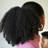 Verworrene lockige Frauen Pferdeschwanz menschliches Haarteil 10A menschliche Afro Puff Pferdeschwanzverlängerung natürliches Schwarz 1b für schwarze Frauen kostenloser Versand 120g
