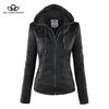 Bella Moto Jacket Dames Zipper jas Draai Collor Ladies Outerwear Faux Leather Pu vrouwelijke jas jas 201224 neer