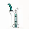 Pipe à fumée en verre Bongs à eau en verre Dabber Accessoires capiteux Dab Rigs Recycleur de conduites d'eau avec bol de 14 mm