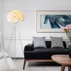 Nordic Postmodern Feather Floor Lamps Simple Tripod Floor Lamp Bedroom Living Room Sofa Princess Girl Bedside Lights FeiGuang