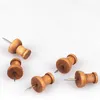 100 Pcs Wood Push Pins, Walnut, Standard, Wooden Thumb Tacks Decorative for Cork Boards Map Photos Calendar and Home Office Craft Projects w