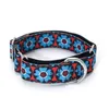 Safety Martingale Dog Collar Fabric Print Super Strong Durable Nylon Dog Collar 2.5cm to 3.8cm Wide Necklace Blue Red Flower 201030