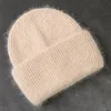 DHL inverno vero cappello di pelliccia di coniglio berretti lavorati a maglia per le donne moda solido caldo cashmere lana Skullies berretti femminili tre volte cappelli spessi