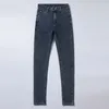 Jeans for women high waist plus size Elasticity skinny blue gray button female Denim pencil pant 4XL 5XL 210203