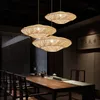 Neue UFO Shades Rattan Lampe Kreative Chinesischen Stil Anhänger Lichter Suspension Esszimmer Restaurant Lichter E27 Led Hängen