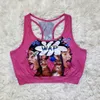 Dames Vest Top Sexy Slanke Casual Letters Cartoons Patroon Gedrukte Dames Nieuwe Mode Sport Mouwloze Crop Tops 2020