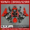 Injection Mold Body For HONDA CBR900 CBR929 CBR 929RR 900RR 900 929 RR CC 00 01 Bodywork 68No.27 900CC Red black 929CC CBR929RR 00-01 CBR900RR 2000 2001 OEM Fairing