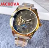 Mens Automatic Mechanical Moon Watches Classic Style 43mm full rostfritt stål Rem TRAP TOPALT KVALITETSVÄGGAR SAPPHIRE SUPER CRIME PREMIUM Factory Clock