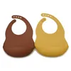 Bavoirs en silicone pour enfants Vaisselle d'alimentation pour nouveau-né Bavoir imperméable pour bébé pour les tétées du petit-déjeuner en bas âge Lilas poussiéreux Taupe Multi couleurs