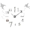 Large Wall Clocks Silent Acrylic Self adhesive DIY 3D Digital Wall Clock Sticker Angel English Letters Big Clock Home Decor H1230