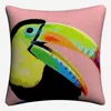 Almofada / Travesseiro Decorativo Tropical Toucan Animal Animal Arte Decorativa Almofada de Almofada de Almofada de Almofada 45x45cm para sofá cadeira Caso Decoração Home Almof