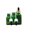 Navulfles lege groene glazen zandgouden zilveren ring zwart rubberen top cosmetische verpakking parfum etherische olie pipet flesjes 5 ml 10 ml15 ml 20 ml 30 ml 50 ml 100 ml 100 ml