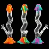 Smoking pipes Rocket water glass pipe tobacco tube 13.3 inch with small bowl cigarette Hookah dab rigs silicone bongs portable heat resistant