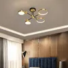 مصابيح السقف الحديثة LED Nordic غرفة المعيشة إضاءة الإضاءة الثريا لغرفة النوم الديكور الفنية لاماراس دي Techo