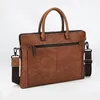 ブリーフケースLuuan Navy Blue Men Business Briefcase MALE REAL REATHER VINTAGE15 6インチラップトップハンドバッグカウショルダーバッグワークトート2989