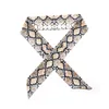 Leopard Snakeskin Stripes Double-layer Printed Twill Tie Bag Handle Silk Scarf Slender Narrow Ribbon Scarf Women Fashion Headband