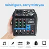 Professionele 4 kanalen Audio Mixer DJ Geluid Mixing Console Externe geluidskaart voor computer Audio-interface 48v Phantom Power1