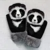 Nowe 22 cm Urocze dziewczęta Winter Rękawiczki Występowane zwierzęta pies pies panda design ciepłe mittens na świeżym powietrzu