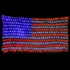 2m x 1m Neuheit LED Flaggennetz Lichter der USA für Festival Urlaub Dekoration Garten Indoor Outdoor Wasserdicht 110V US-Stecker Y200903