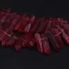 5055pcsstrandraw kryształowe punkty wywiercone greadstitanium czerwony naturalny kwarcowy kij kolcowy wisior biżuterii 200930