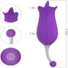 NXY Vibromasseurs Vibration 2 en 1 Lick Point g Stimulateur de la langue rose et du clitoris Mamelon Vaginal Massager du sein Masturbation féminine Sex Toys 0105