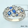 Cluster Rings 2022 Trendy Blue Color Round Marquise Princess Eternity Band Ring For Women Party Gift Jewelry Wholesale R6913